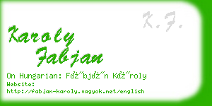 karoly fabjan business card